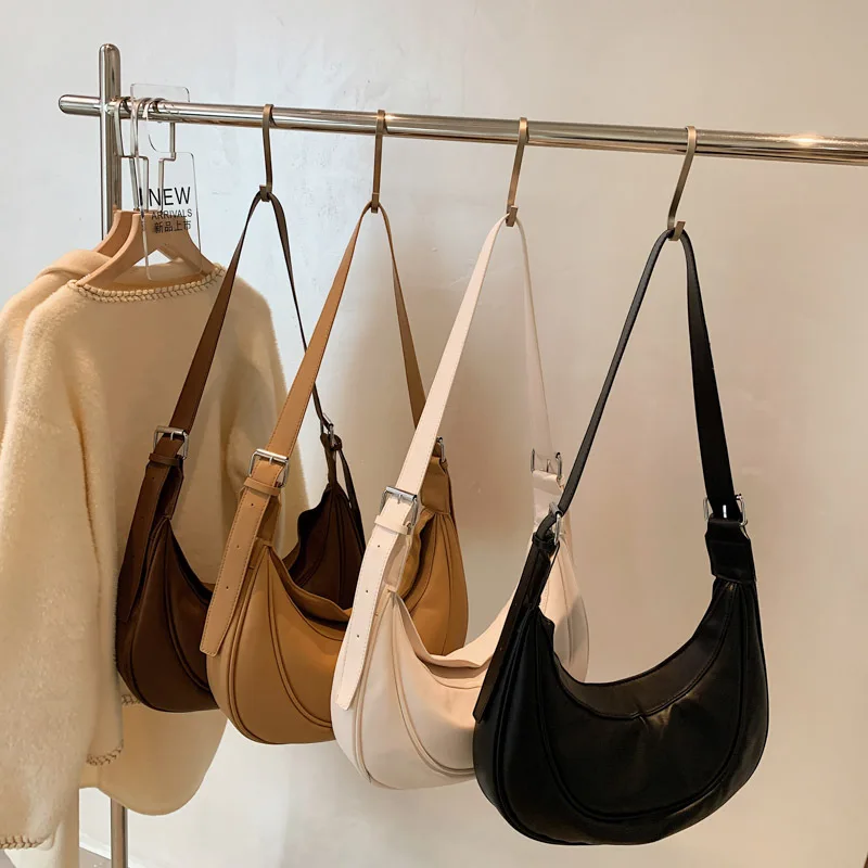 

Retro Dumpling Bag Women's Handbags Shoulder Bag for Woman Leather Texture Women's Handbag 2022 Comfortable Wide Shoulder Strap