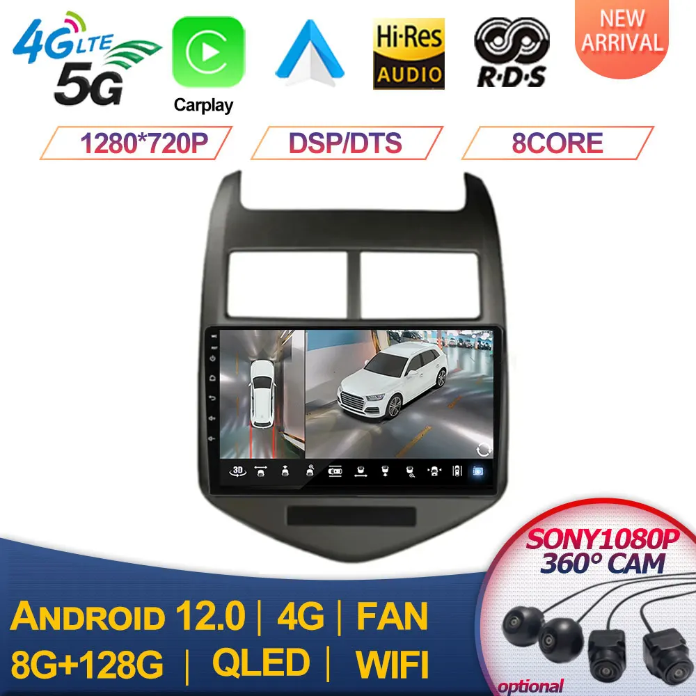 

Автомагнитола для Chevrolet Aveo 2 Sonic T300 2011-2015, мультимедийный проигрыватель с GPS-навигацией, 2 din, 2din, Android 12, Авторадио CarPlay