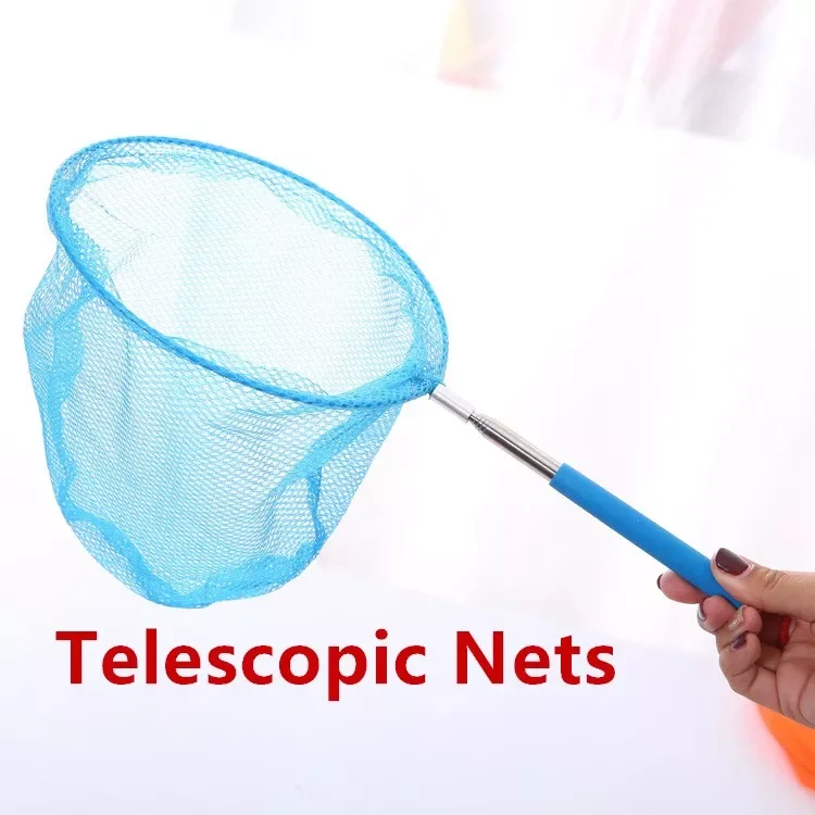 

NEW2022 Telescopic Fishing Insect Butterfly Dragonfly Net Stainless Steel Rod Catch Tadpole Fish Net Kids Outdoor Aquarium Clean