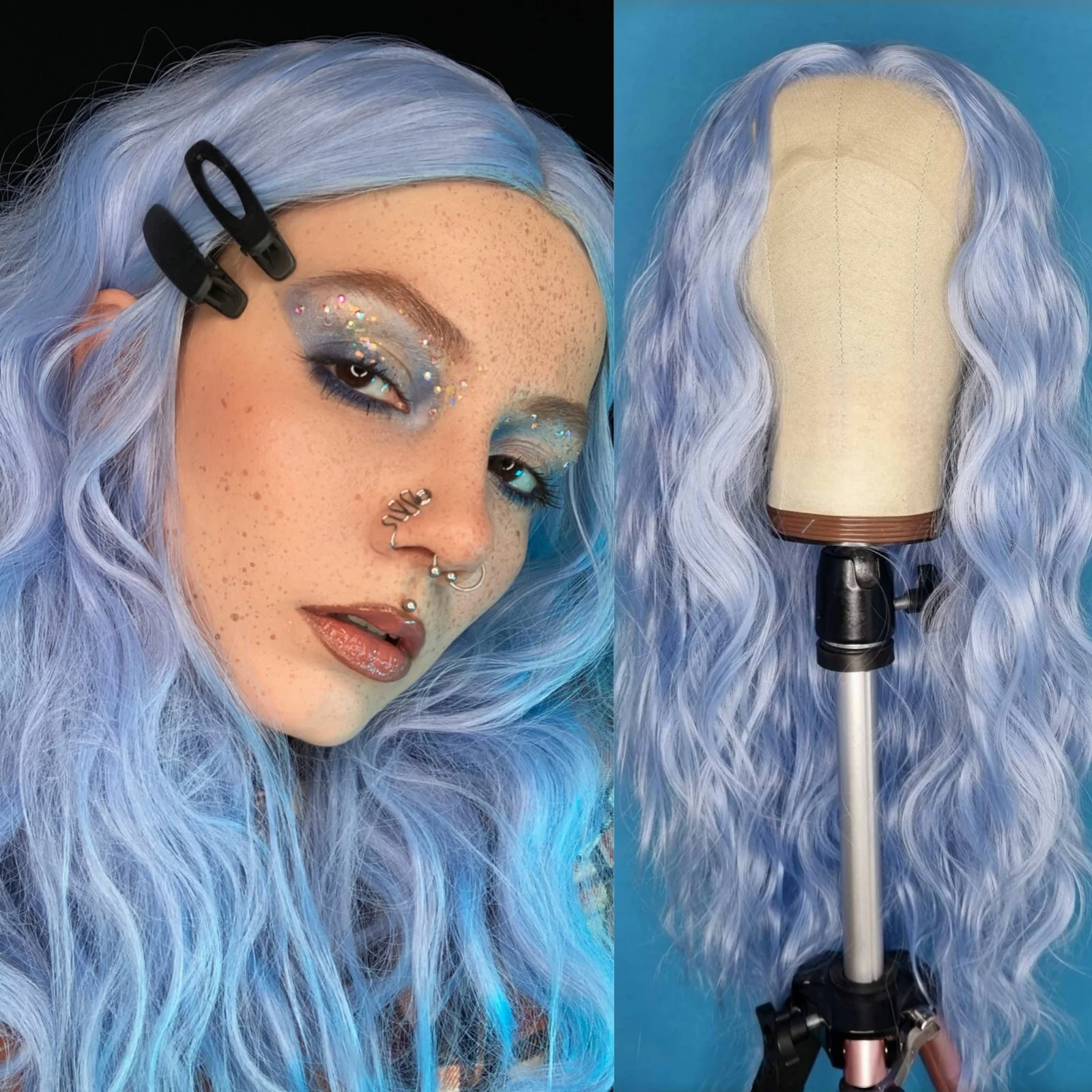 Длинный кудрявый волнистый парик из синтетического кружева спереди водные волны