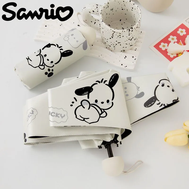 

Sanrio Pachacco Umbrella New Kawaii Cartoon Mini Folding Compact and Portable Sun Protection Anti-UV Outdoor Sunshade Umbrella