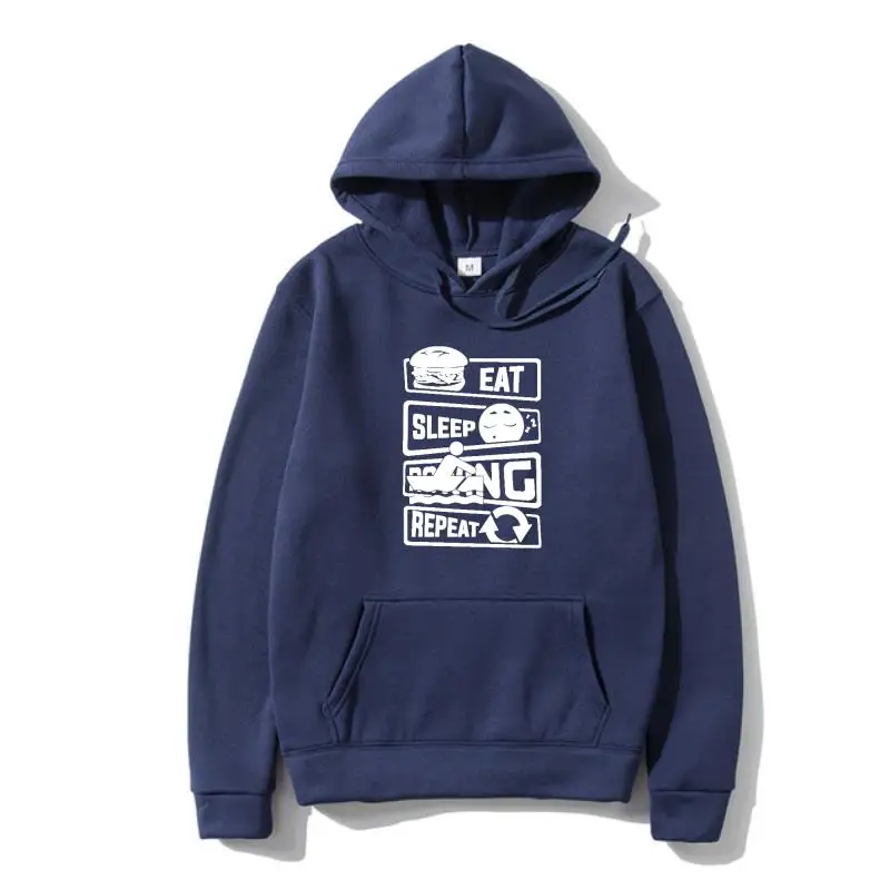 

Eat Sleep Rowing Funny Pullover Boat Row Birthday Unisex Graphic Fashion New Cotton Autumn Hoody Fleece Harajuku
