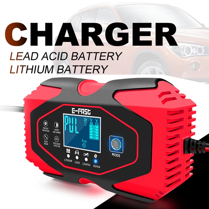 

Driving charger 12V/24V car Full Automatic Universal Car Battery Charge Power Pulse Smart Battery Clips starting charger for car