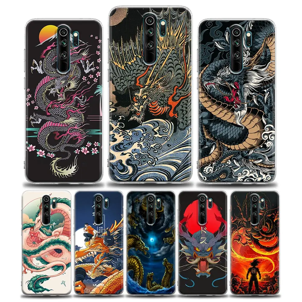 

Clear Phone Case for Redmi Note 10 7 8 9 8T Pro Case Redmi 8 8A 7 9 9C Y3 K20 K30 K40 Soft Silicone Fashion Dragon