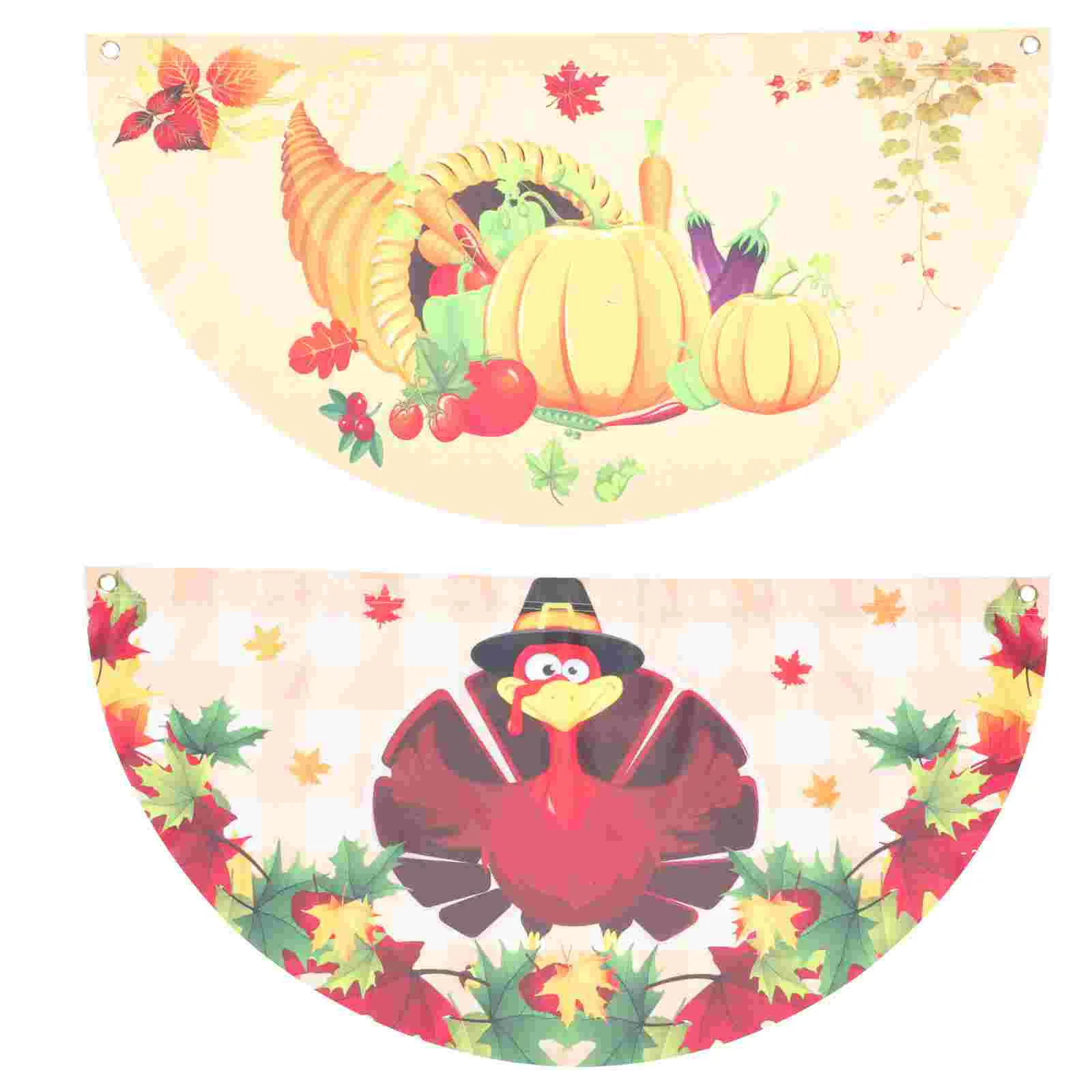 

Flag Thanksgiving Flags Garden Bunting Fan Outdoor Banner Harvest House Decor Festival Sided Fall Double Yard Porch Autumn