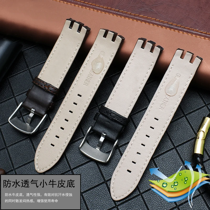 Кожаный ремешок для часов Swatch YTS401402409713YTB400, браслет с изогнутым интерфейсом, мужские аксессуары для часов 20 мм (art.: 3920d272835bf) - 3920d272835bf