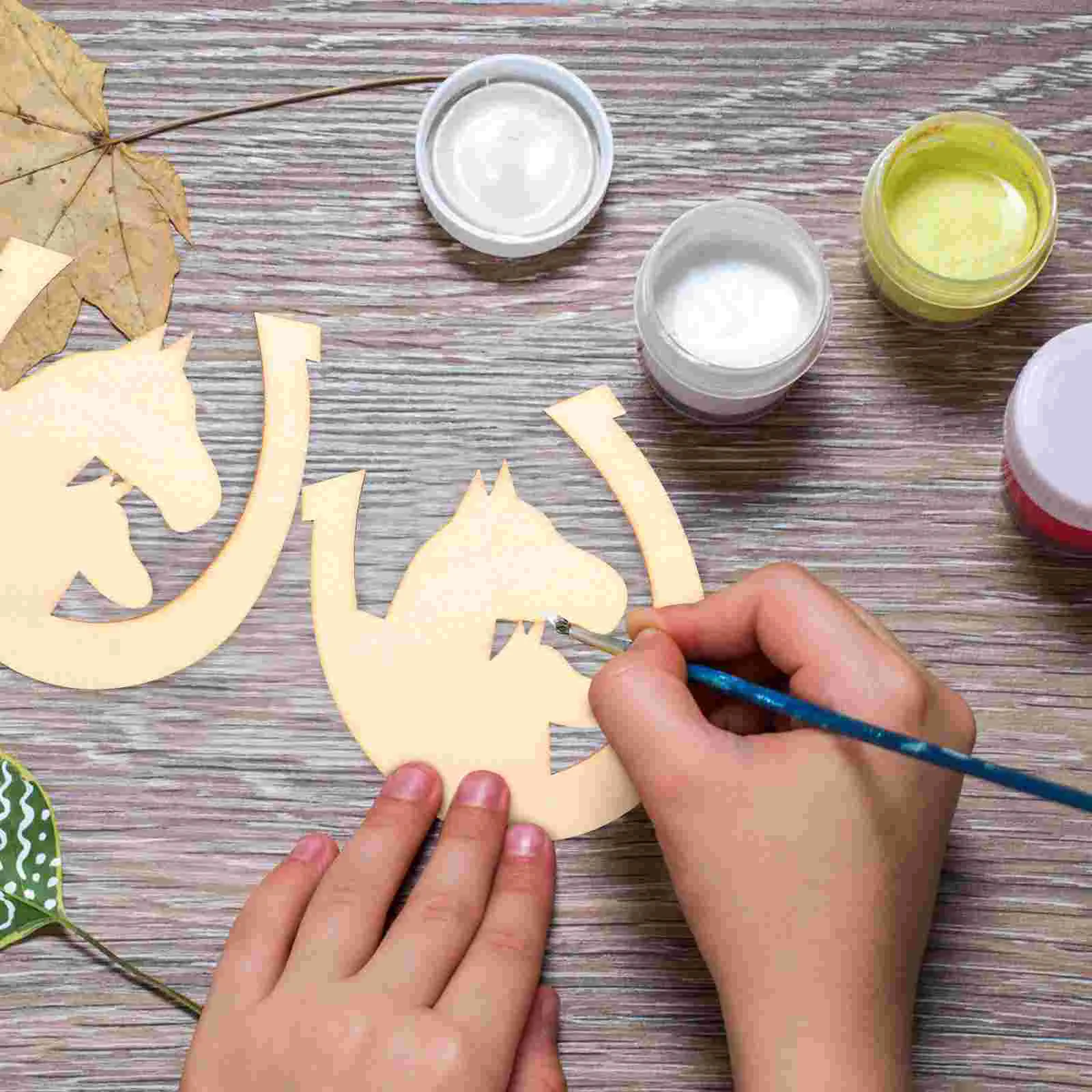 DIY живопись ломтики подкова чипсы незавершенные деревянные аксессуары форма