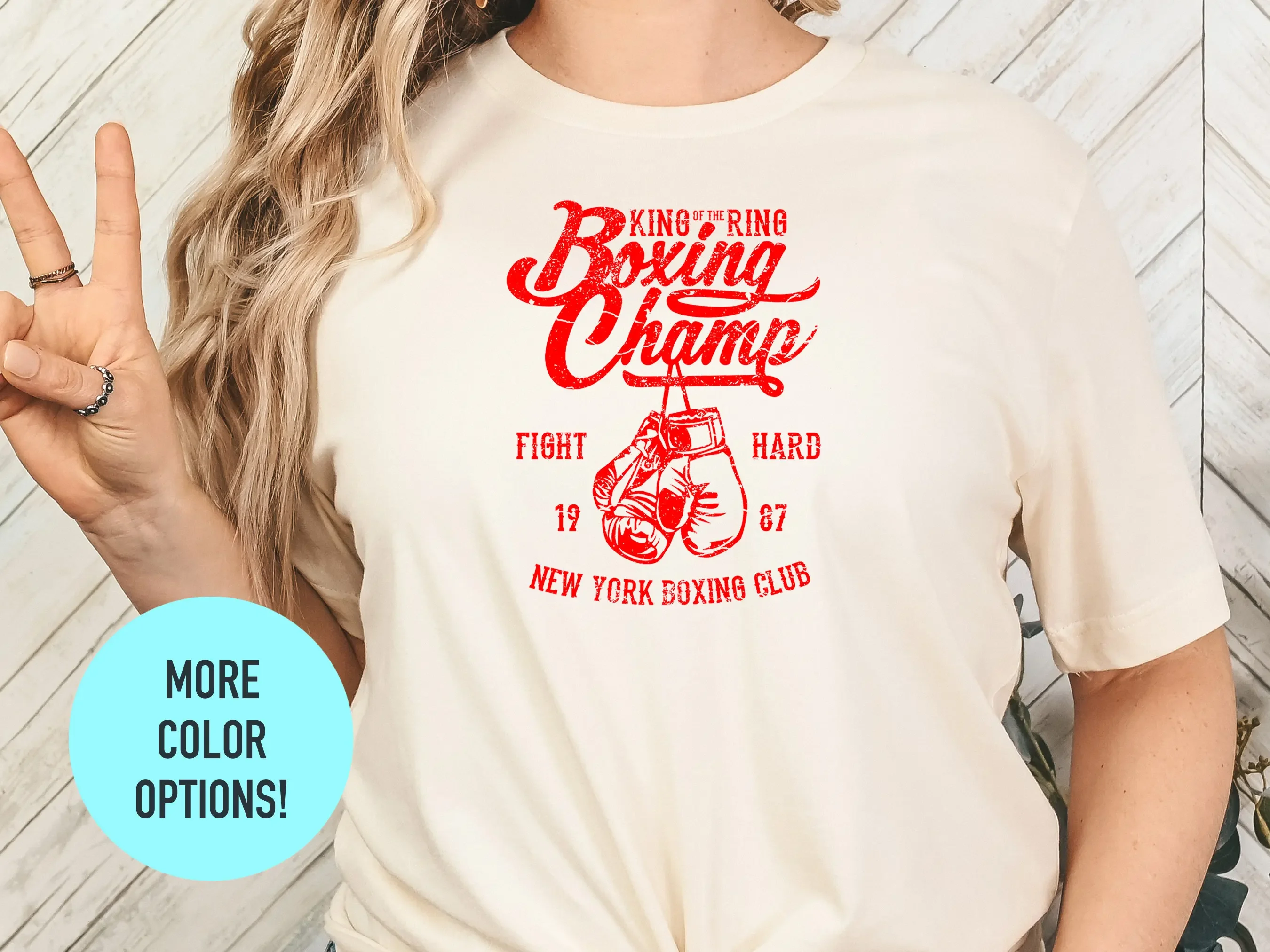 Футболка Boxing Champ Comfort Colors в стиле ретро винтажном для любителей спорта