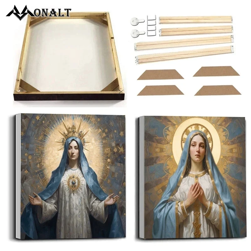 Monalt молитвенная Дева Мария Картина на холсте с рамкой христианские