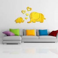 elephant mirror wall stickers removable decal vinyl art mural wall sticker home adesivo de parede home decoration