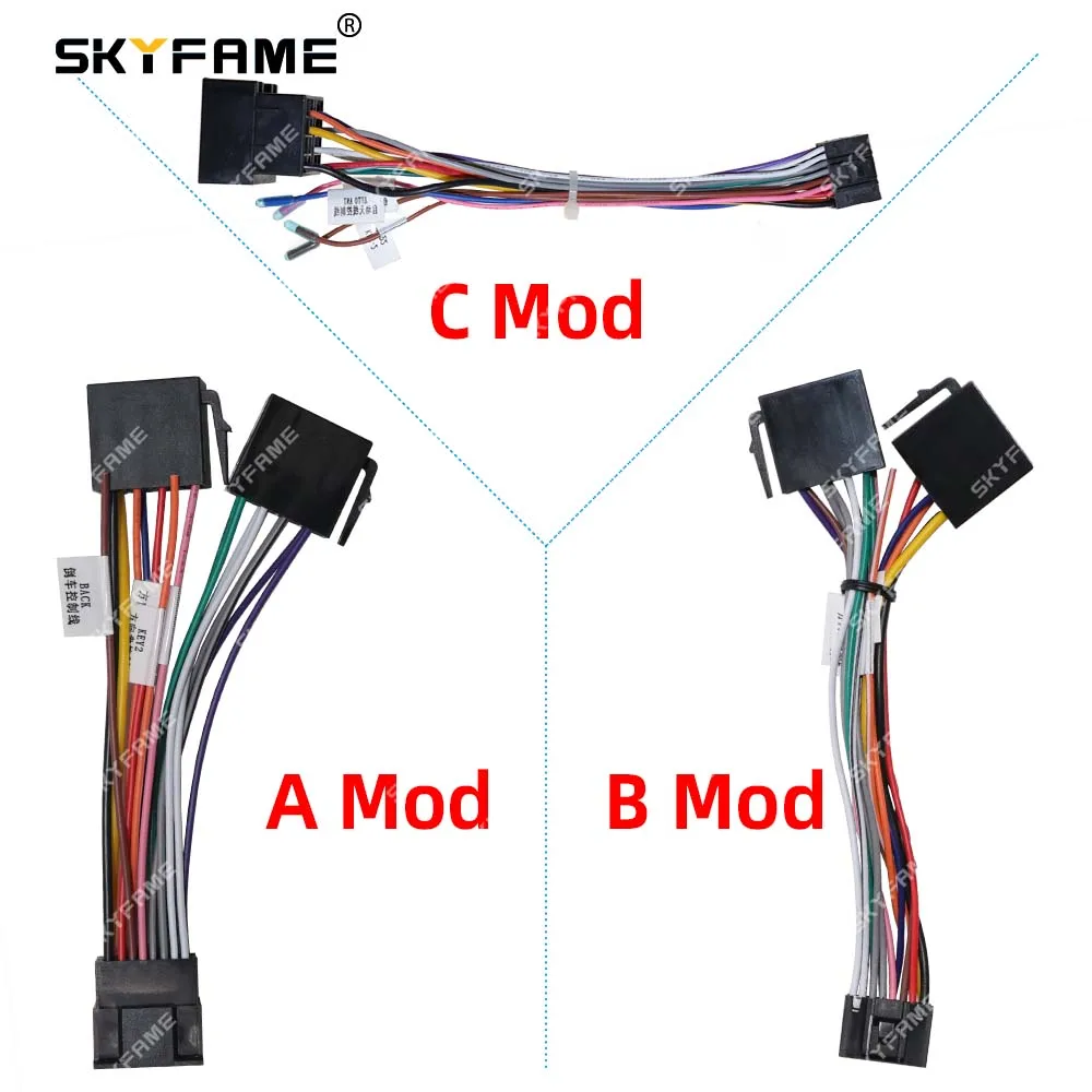 

SKYFAME Car 16Pin ISO Wiring Harness Universal Adapter Wire For Car Android Radio