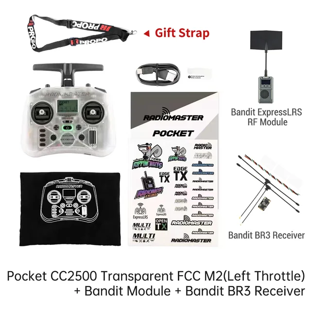 Radiomaster Pocket CC2500 Transparent + Bandit module + Bandit BR3 receiver
