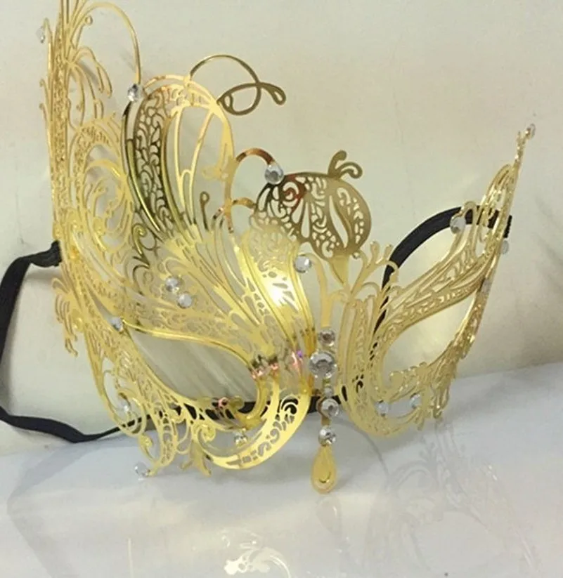 Женская сексуальная металлическая маска для глаз венецианское маскарадное