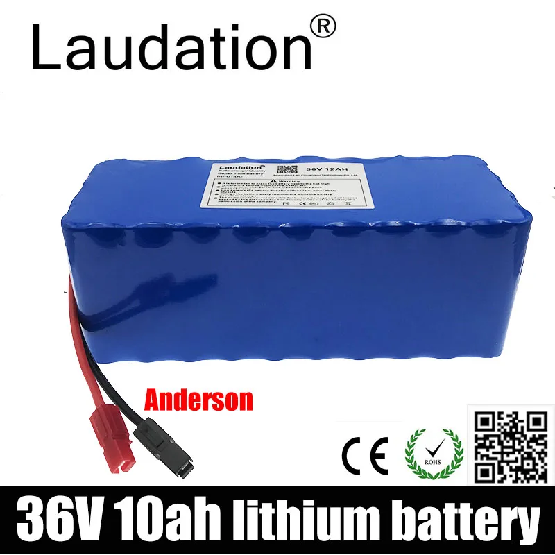 

Laudation 36V 10ah Electric Bicycle Lithium Battery 36V Motorcycle Electric Car Bicycle Scooter With 15 A BMS For Anderson Plug