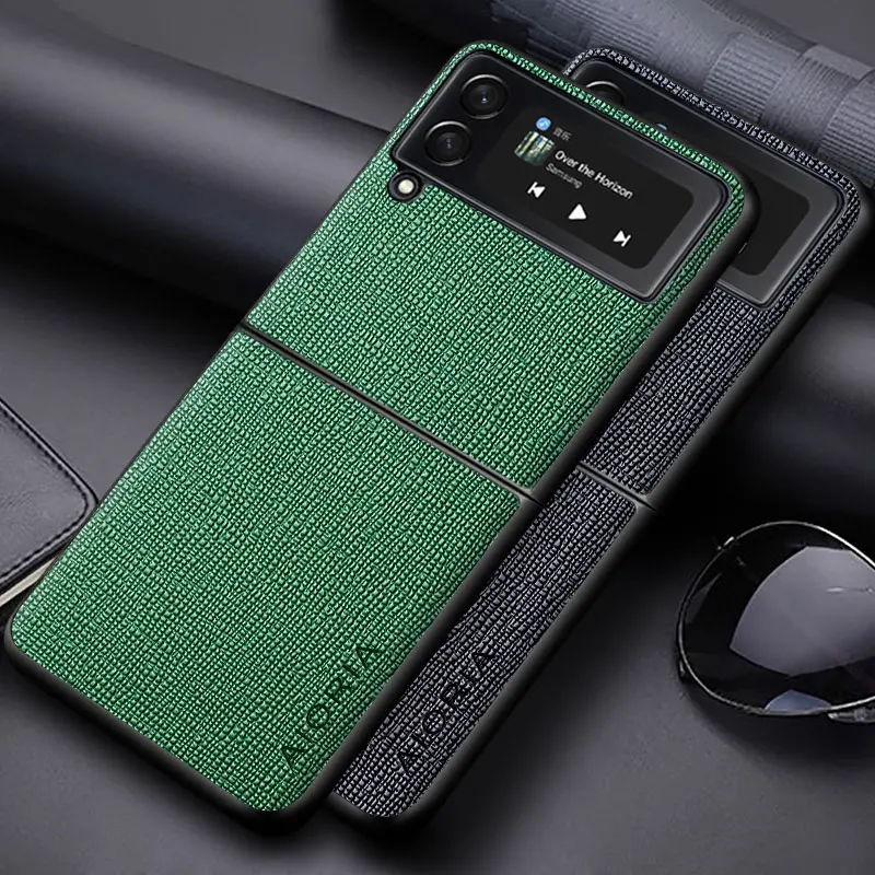 

Case for Samsung Galaxy Z Flip 3 4 Modern Business solid color PU leather skin cover for Samsung Galaxy Z Flip3 zflip4 case