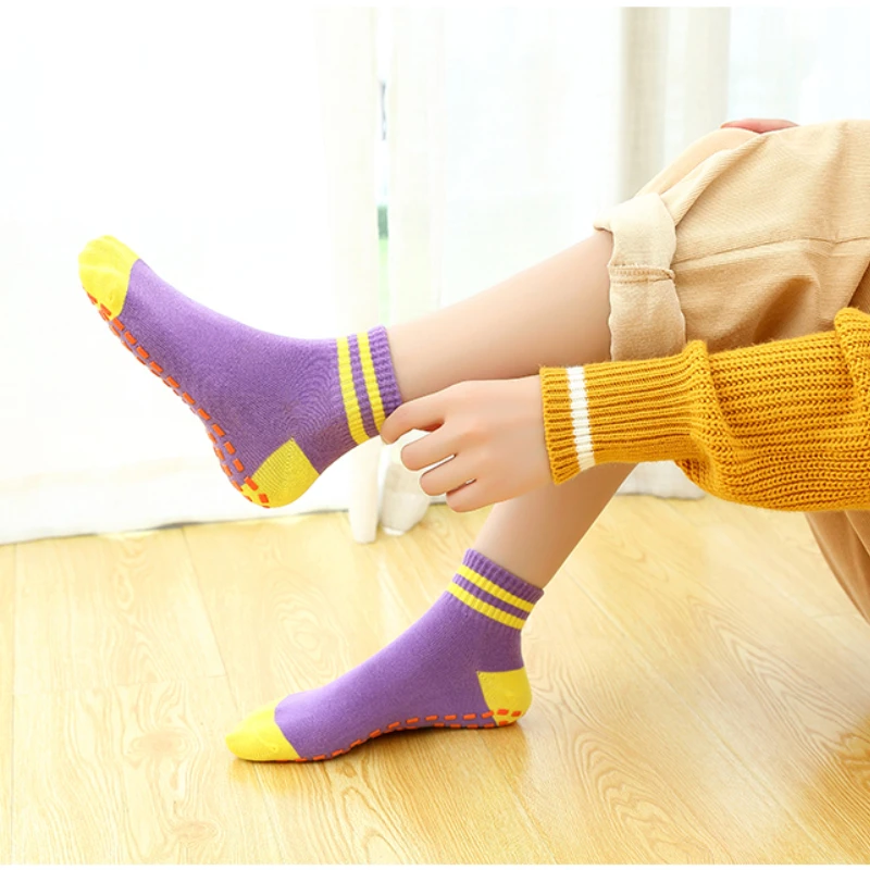 Cotton Breathable Silicone Non-slip Socks Children Early Education Floor Socks Parent-child Socks Adult Kids Trampoline Socks
