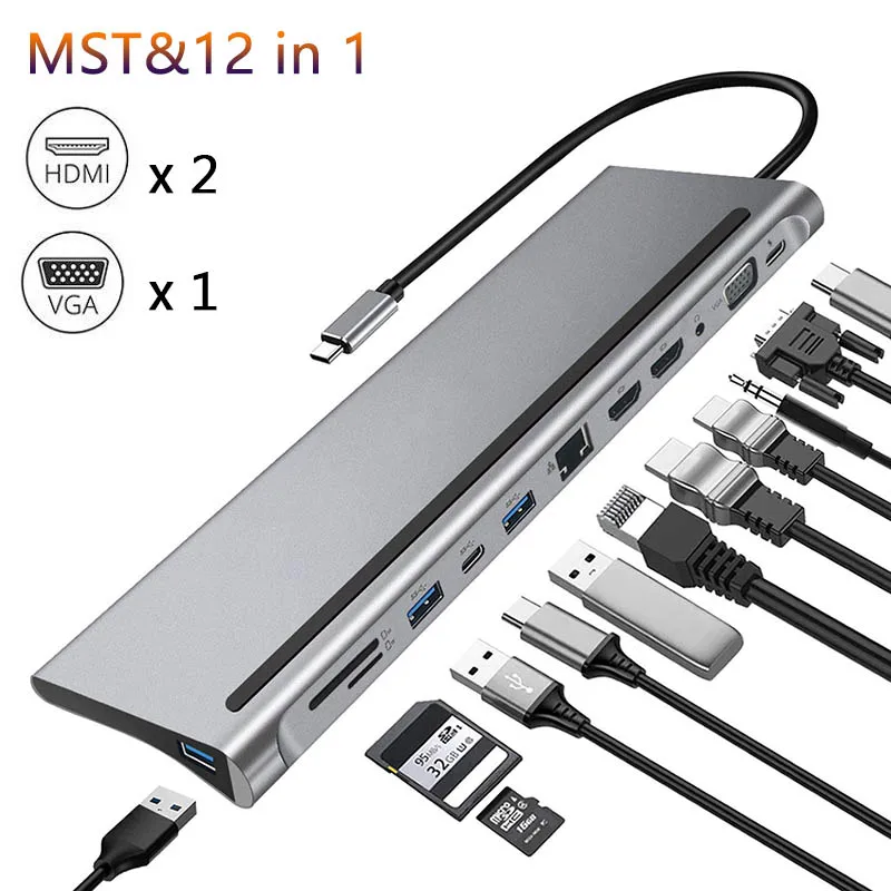 Док-станция для ноутбука Lenovo ThinkPad HP Dell XPS док-станция с двойным HDMI экраном USB C |