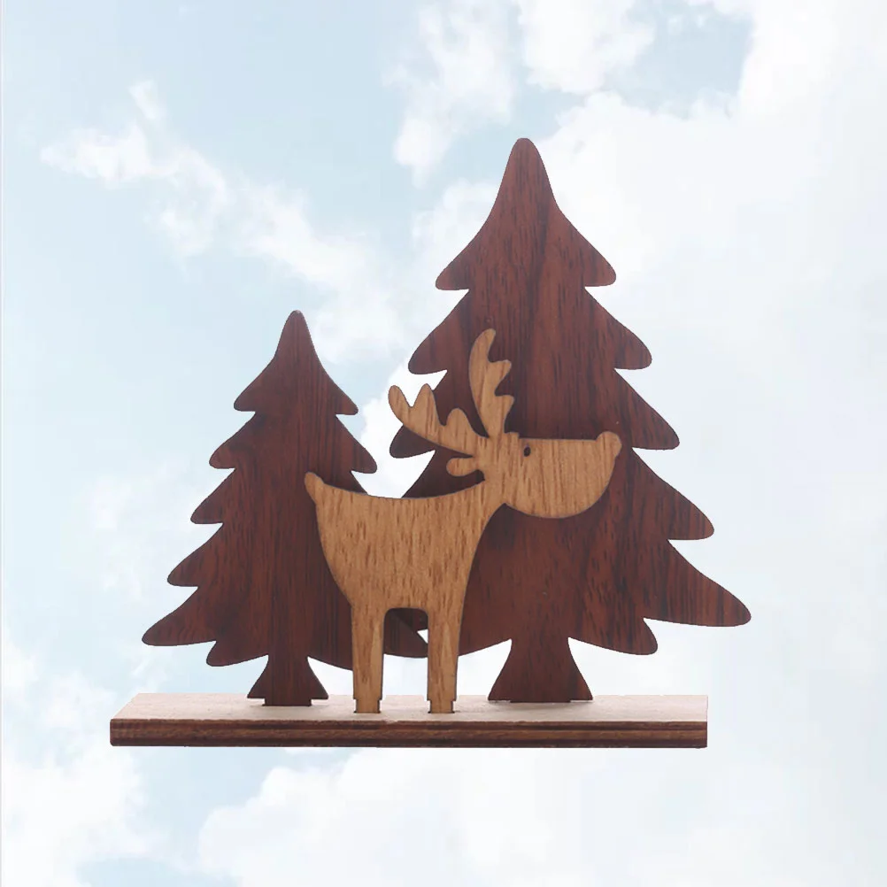 

Wooden Elk Decoration Christmas Decorations Centerpieces Table Party Adornment Desktop Snowflake Ornamentstables Snowman Diy