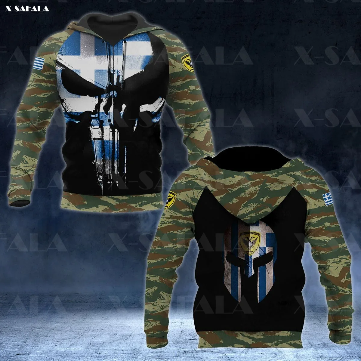 

GREECE ARMY CAMO SKULL FLAG Veteran 3D Print Zipper Hoodie Man Female Pullover Sweatshirt Hooded Jacket Jersey Tracksuits