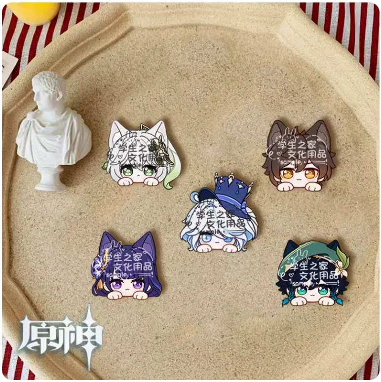 Коллекция 2024 года брошь в стиле аниме Genshin Impact Q великолепный подарок виде пяти