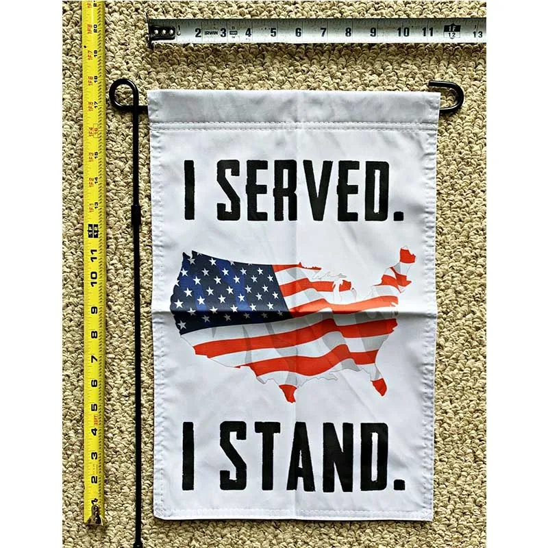 

American Garden Flag FREE SHIPPING USA I Served I Stand Veterans Navy Sign Flags 12x18 Banner yhx0464