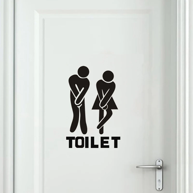 

Creative Funny Toilet Wall/Door Stickers Bathroom Decoration Vinyl Home Decor Decals Waterproof Poster Wallpaper On The Wall