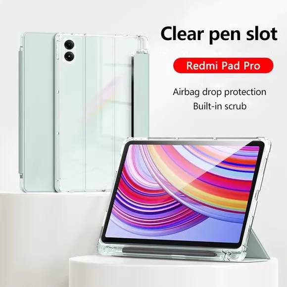 Прозрачный чехол для Redmi Pad Pro 5G 12.1 SE 11 8.7 Pad10.61 XiaomiPad 7 5 6 6S Poco с слотом ручки