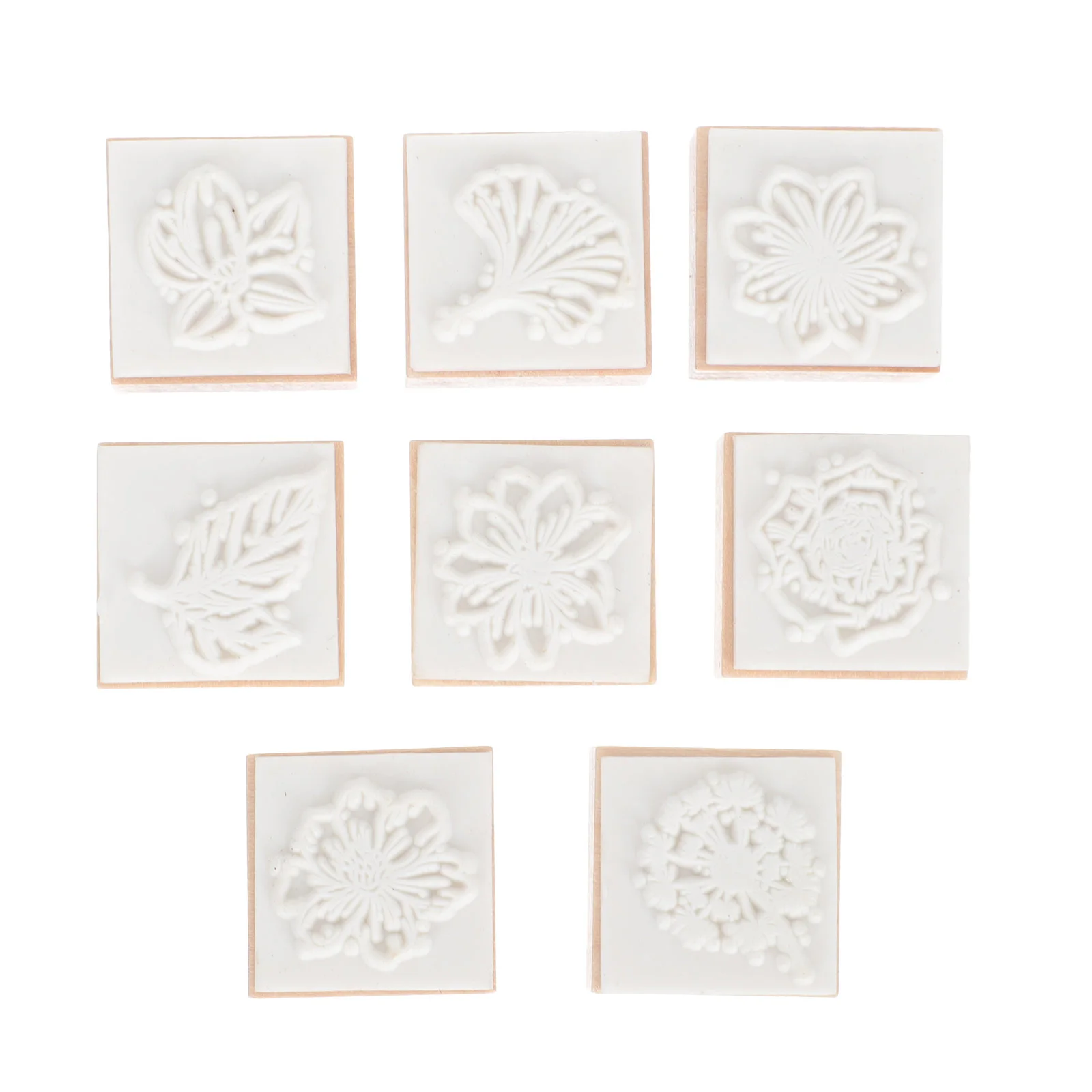 

8pcs Craft DIY Flower Seal Tool Square Flower Pattern Stamper DIY Stamper Scrapbook Stamper
