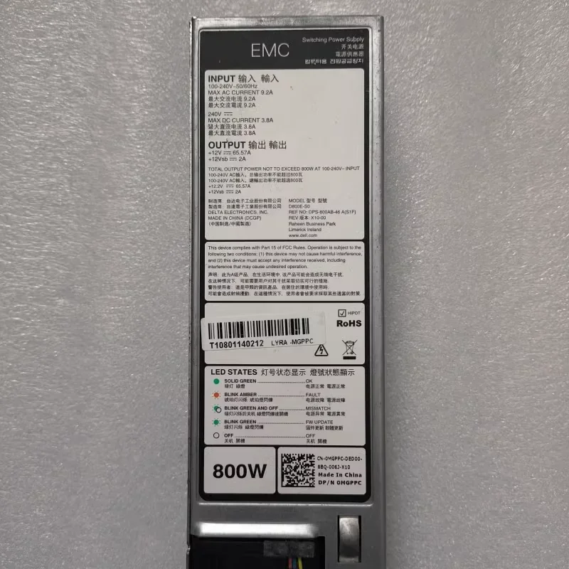 Блок питания MGPPC D800E-S0 для Dell 800 Вт