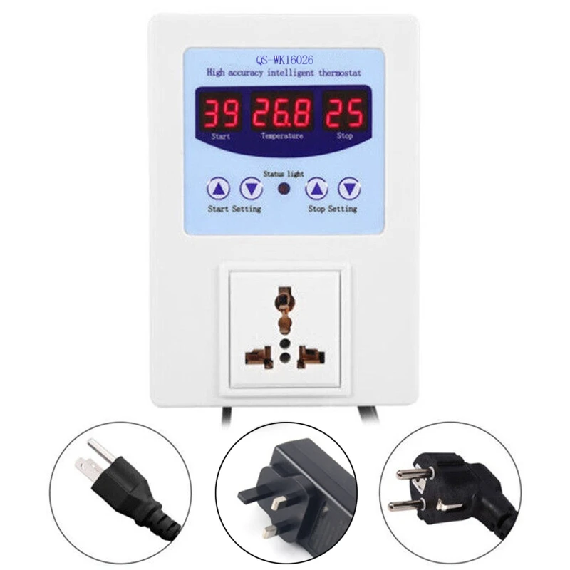 

594A TMC-1000 Microcomputer Digital Temerpature Controller High Precision AC 110V-240V Waterproof Sensor Thermostat