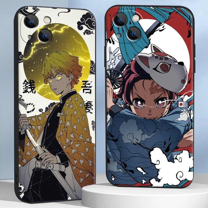 

Anime Demon Slayer Phone Case For iPhone 13 11 12 Pro Max 12 13 Mini XS XR Max 8 7 Plus 6s 6 Plus SE 2020 Funda Coque Back Cover