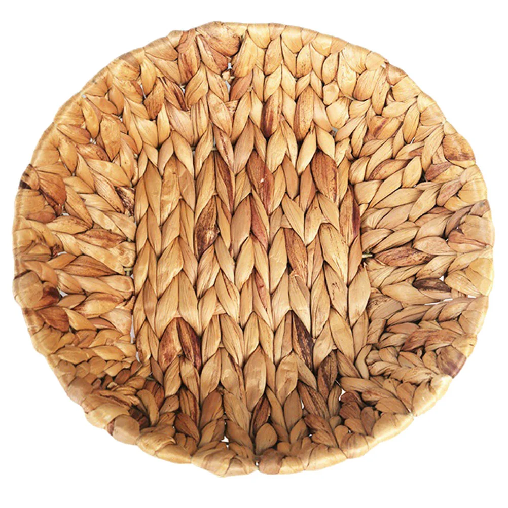 

Basket Wicker Tray Baskets Storage Fruit Serving Organizer Bread Egg Bins Weaving Hyacinth Closet Water Vanity Pantry Decorative