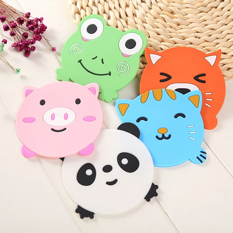 

Kawaii Cute Animal Coaster Silicone Insulation Tea Coaster Cup Mat Pad Mug Holder Coffee Drinks Table Decoration Accessories