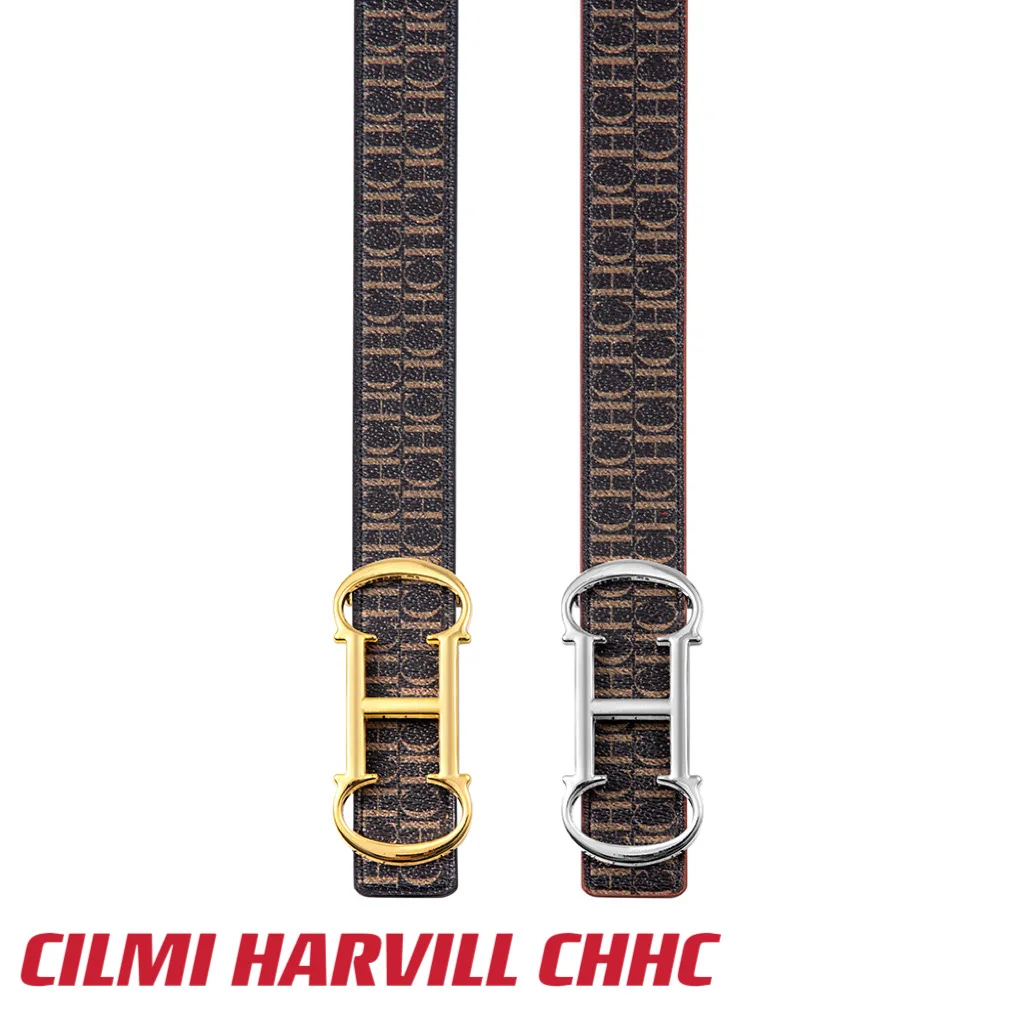 

CILMI HARVILL CHHC Summer Women's Leather Belt Lightweight 100cm Metal Hardware Letter Design