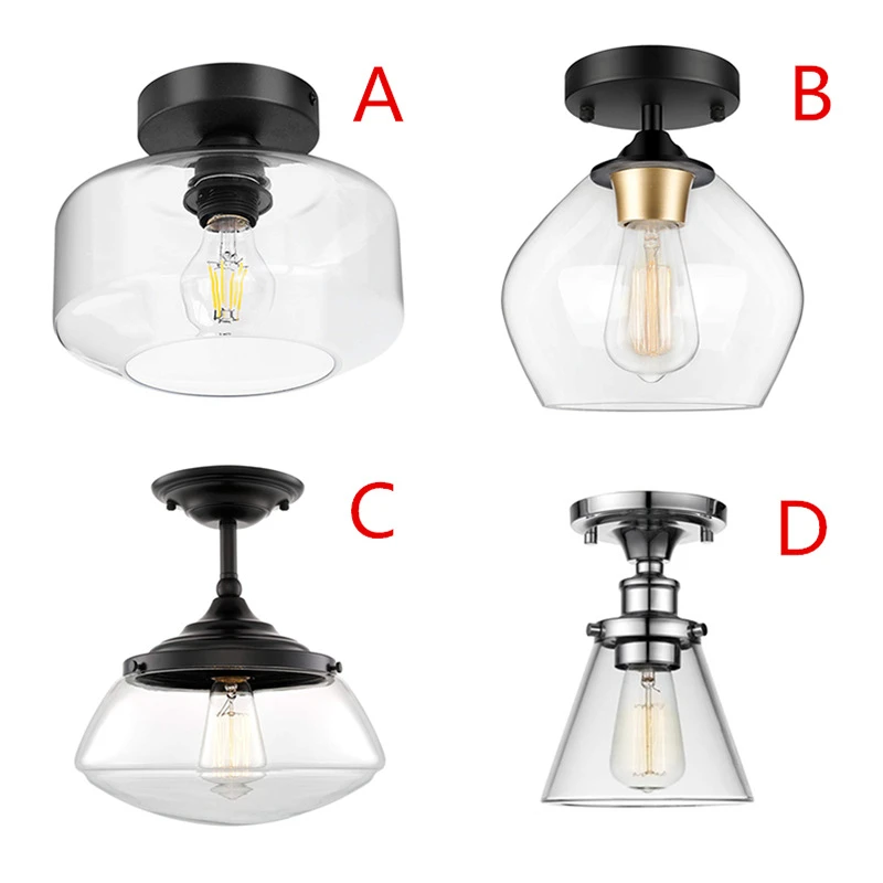 

Glass Lampshades Ceiling Pendant Lights Industry Loft Glass Ceiling Lamp Simplicity Cloakroom Balcony Lamp Porch LED Lamps