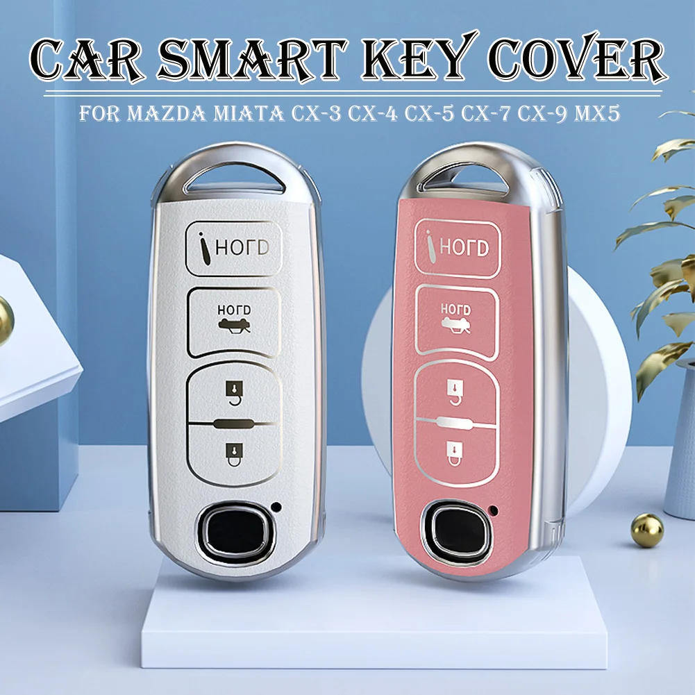 

Leather+TPU All-Inclusive Car Remote Key Fob Cover Case For Mazda Miata CX-3 CX-4 CX-5 CX-7 CX-9 MX5 2/3/5/6/8 Buttons Smart Key