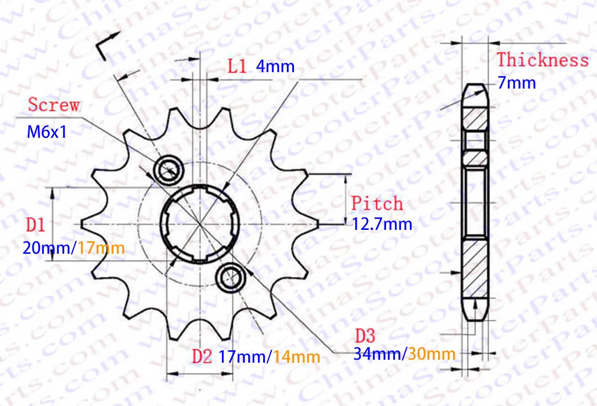 428 Chain Front Sprocket for Honda Lifan ZongShen ATV Quad