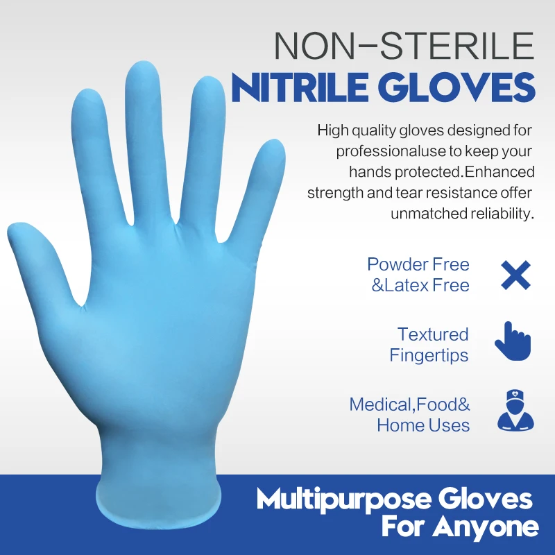 

Nitrile Gloves GMG Blue Black Food Grade Waterproof Allergy Free Kitchen Mechanic Laboratory Oil Resistant Nitrile Gloves