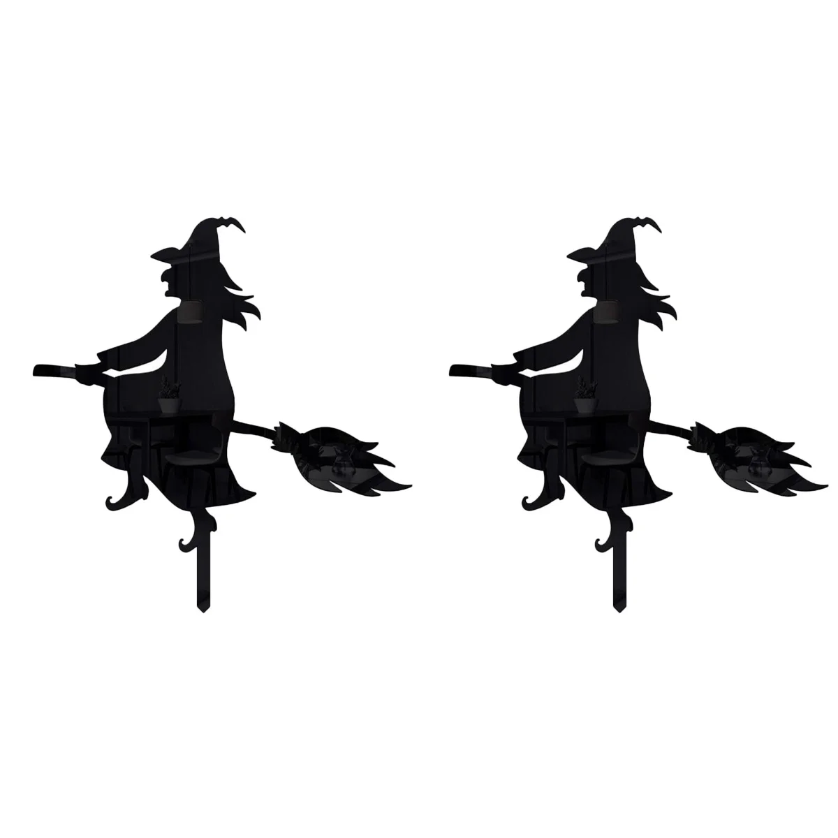 

Witch Decorations Decor Yard Outdoor Signs Decors Ghost Lawn House Haunted Inserted Silhouette Sign Stakes Silhouettes Adornment