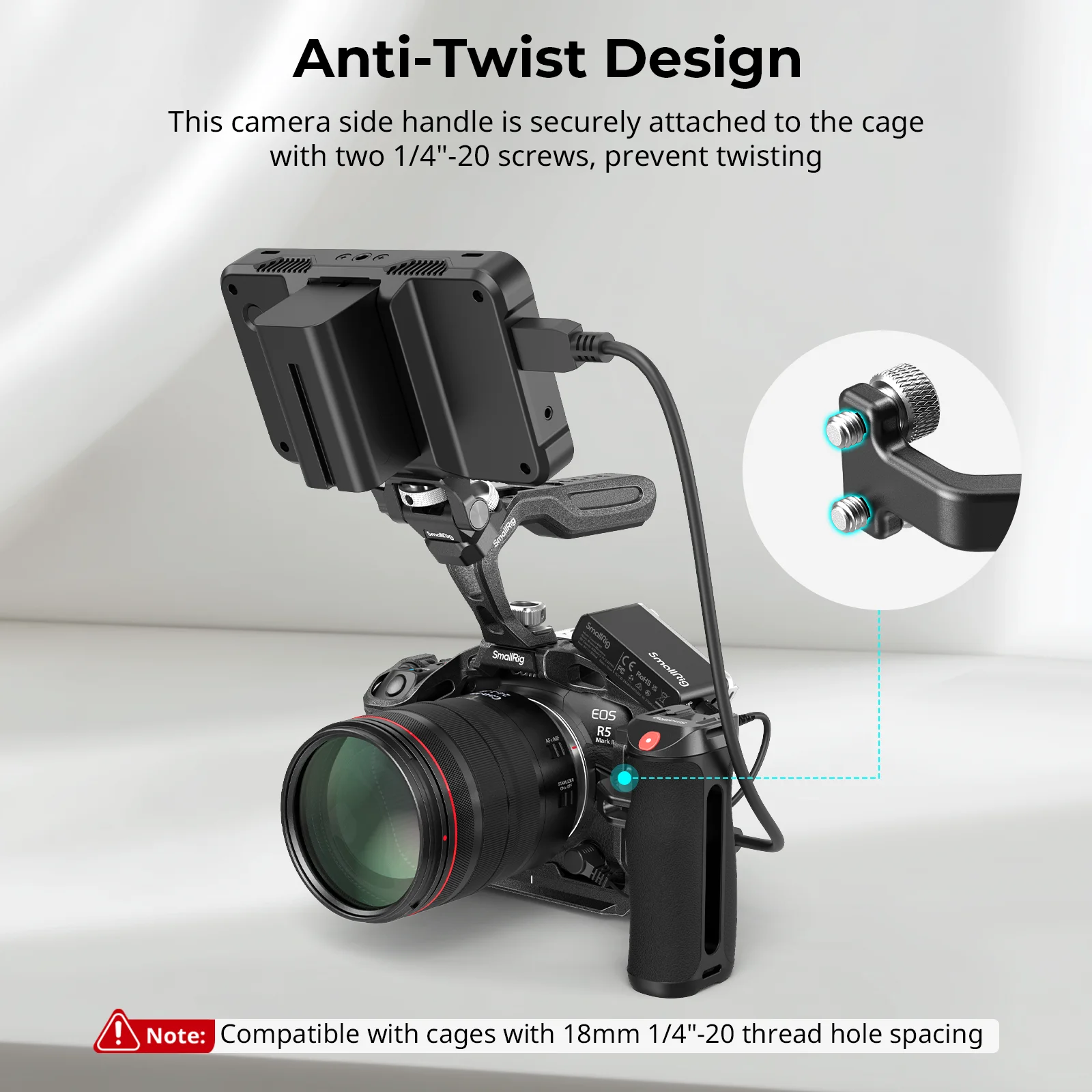 Фото Боковая рукоятка SmallRig с триггером Rec для Sony A7R V/A7R III/A7 IV/A7S III/FX3/FX30/A6600/A6400, для Canon, для FUJIFILM -4928 №5