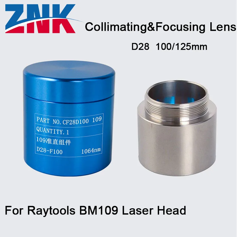 ZNK BM109 Коллимирующая и фокусирующая линза D28 F100 F125 мм с держателем линзы f для