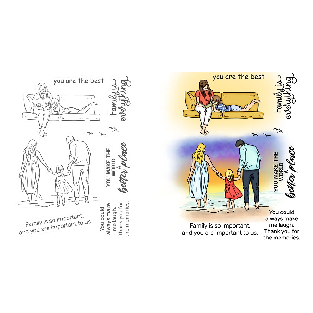 Штампы для вырезания семья любви Детские штампы подарок на день отца День матери