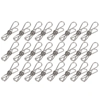 24 pcs stainless steel wire clip multi function clip utility clip pins hanging clip office fastener metal wire clip for cloth
