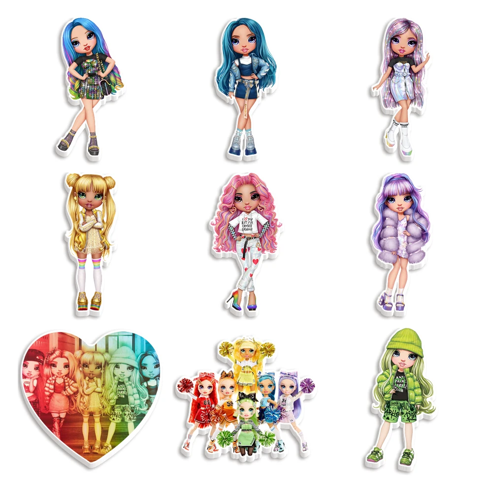 

DIY Phone Case Accessories Decorative Craft Cute Doll Girl Character Acrylic Planar Resin for Kids Charms 10pcs