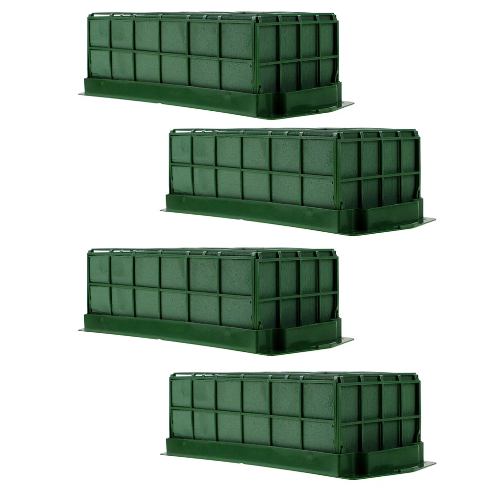 

4 Pcs Floral Foam Cage Mud Flower Absorb Water Dried Wedding Car Florist Block Plastic Arrangement Flowers Supplies