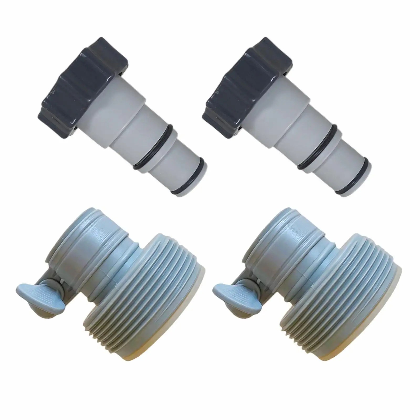 

2 Pack A and 2 Pack B Hose Adapters Accessories Pool Filter Pump Parts Pool Hose Connectors Replacement for Threaded Connection