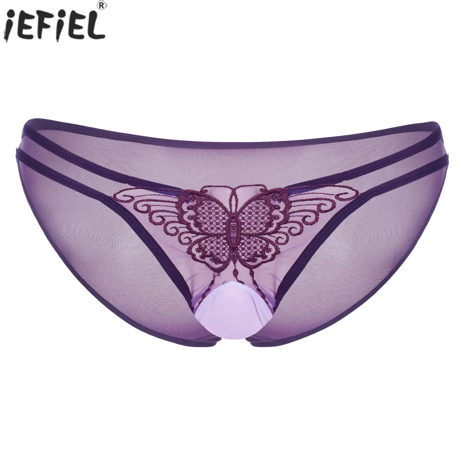 

Мужское прозрачное Сетчатое нижнее белье с вышивкой бабочки