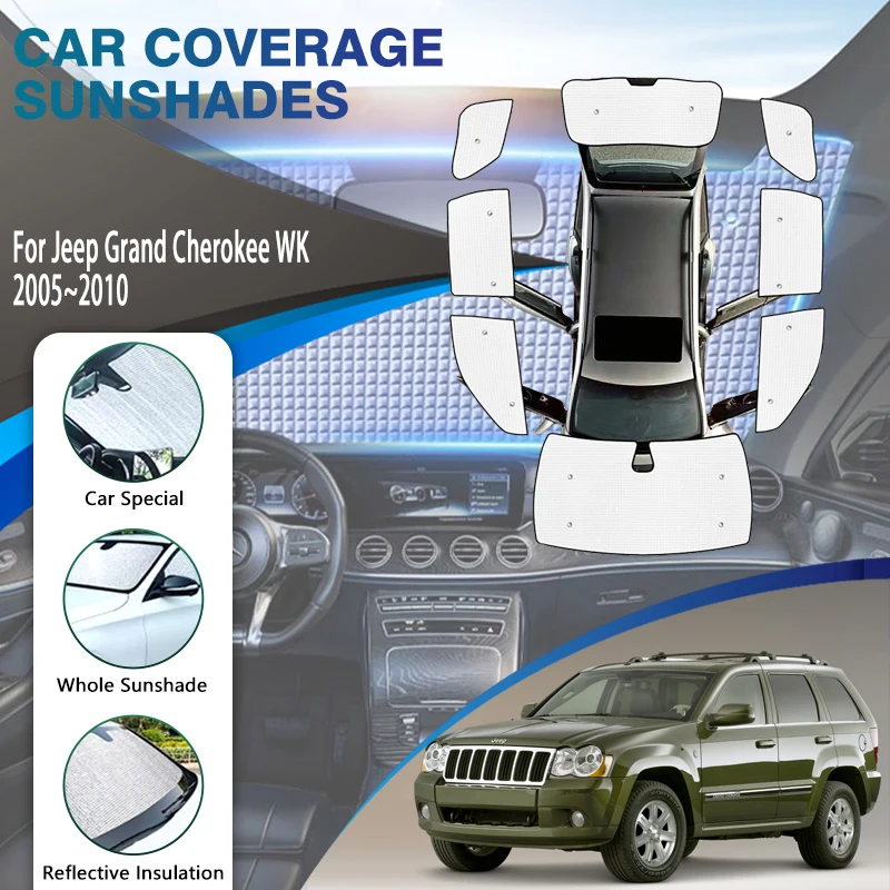 

Автомобильные солнцезащитные козырьки с полным покрытием для Jeep Grand Cherokee WK 2005 2006 2007 2008 2009, ветрозащитные козырьки, солнцезащитные козырьки, автомобильные аксессуары