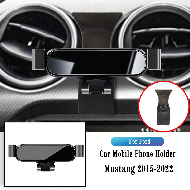 

Car Phone Holder For Ford Mustang 2015-2022 Gravity Navigation Bracket GPS Stand Air Outlet Clip Rotatable Support Accessories