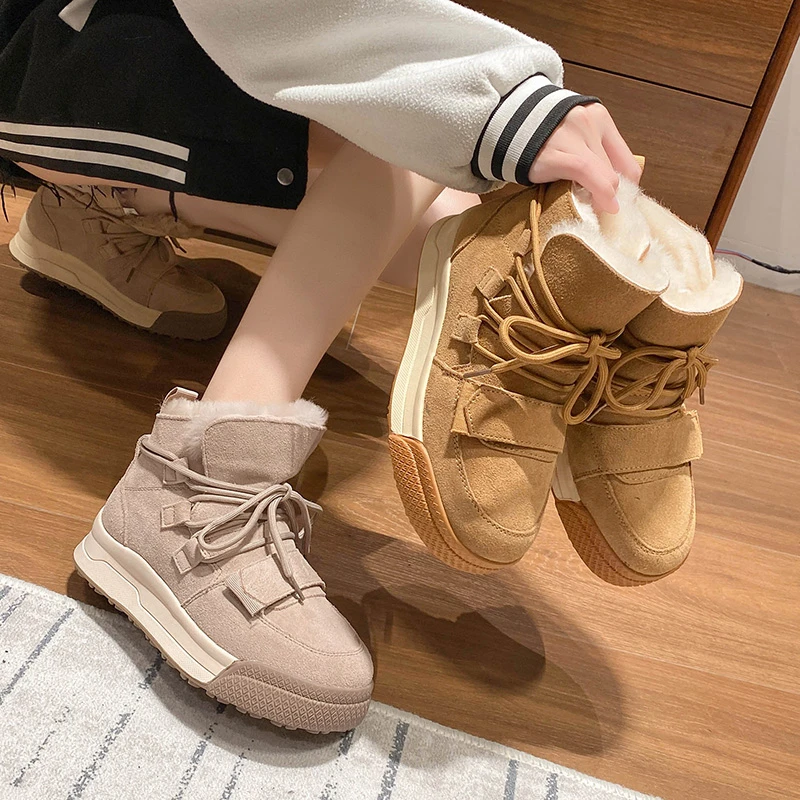 

2023 New Thick Sole Snow Boots Women's Plush Insulation Cotton Shoes, Sponge Cake Short Boots, Thickened Fashion Women's Boots